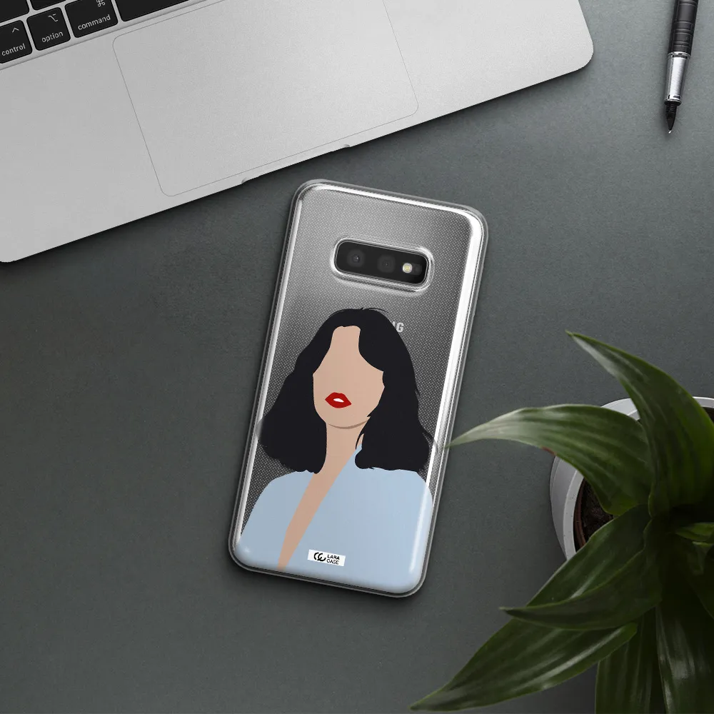 Minimalist Girl Portrait Samsung S10e Clear TPU Case
