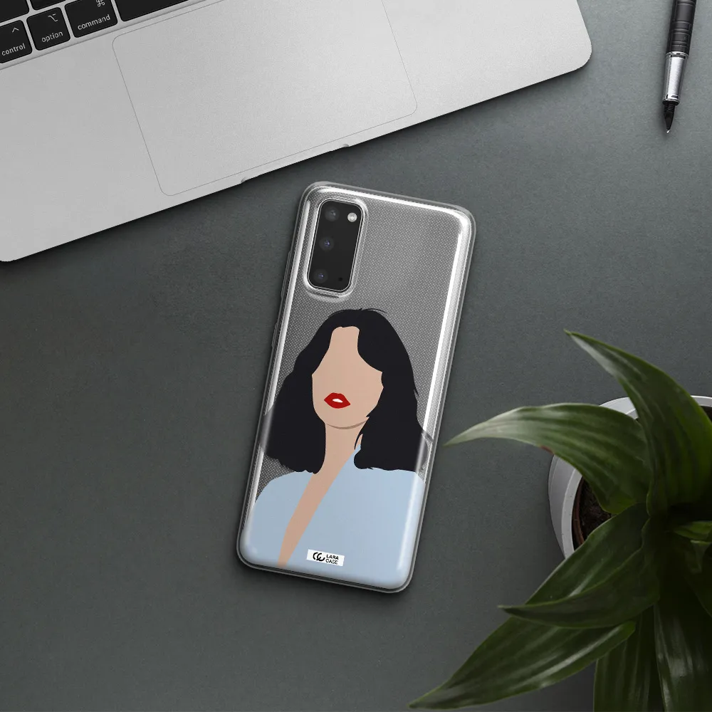Minimalist Girl Portrait Samsung S20 Clear TPU Case