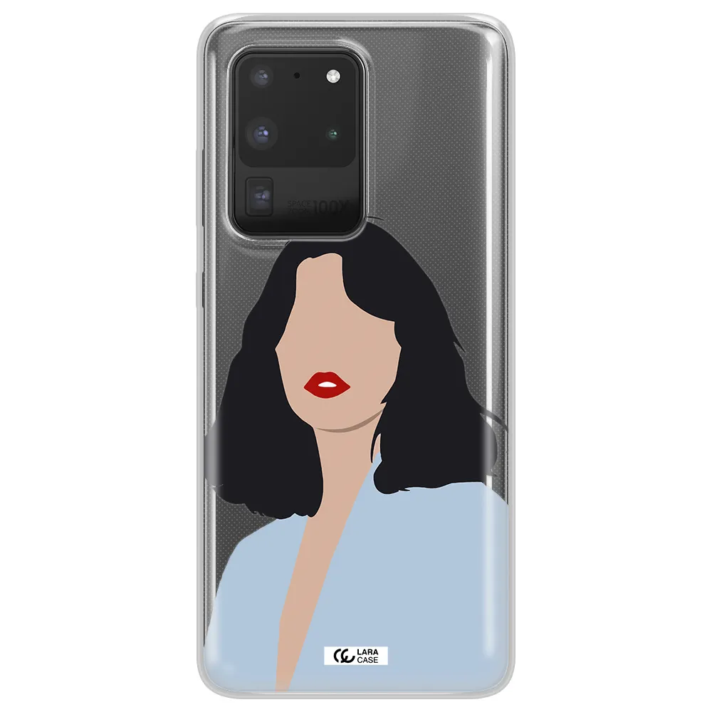 Minimalist Girl Portrait Samsung S20 Ultra Clear TPU Case
