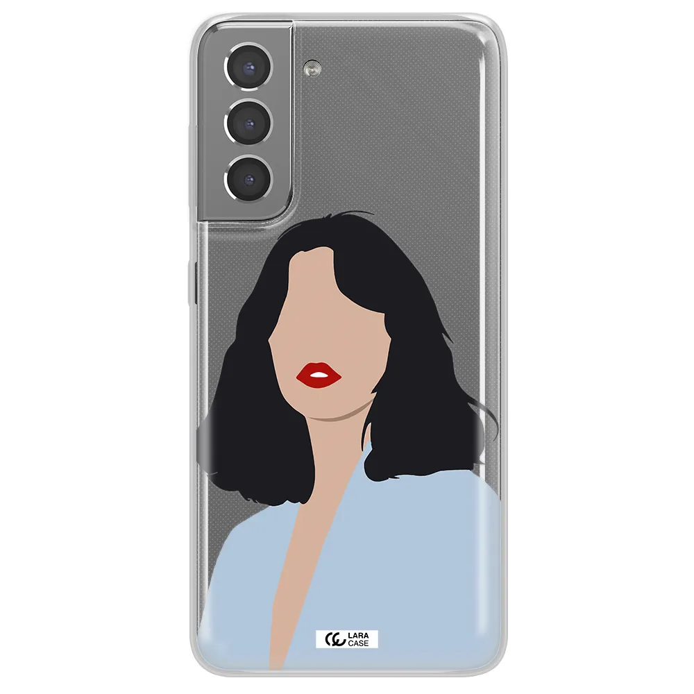 Minimalist Girl Portrait Samsung S21 Clear TPU Case