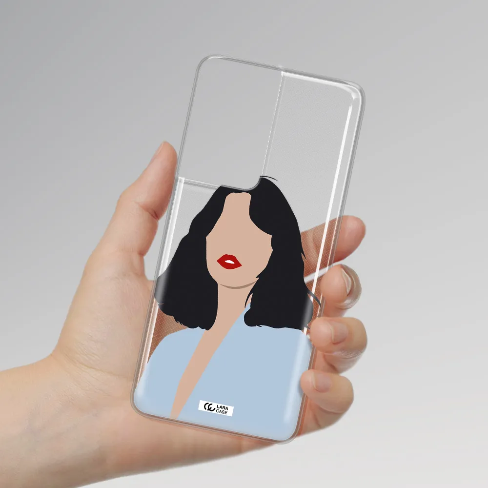 Minimalist Girl Portrait Samsung S21 Ultra Clear TPU Case