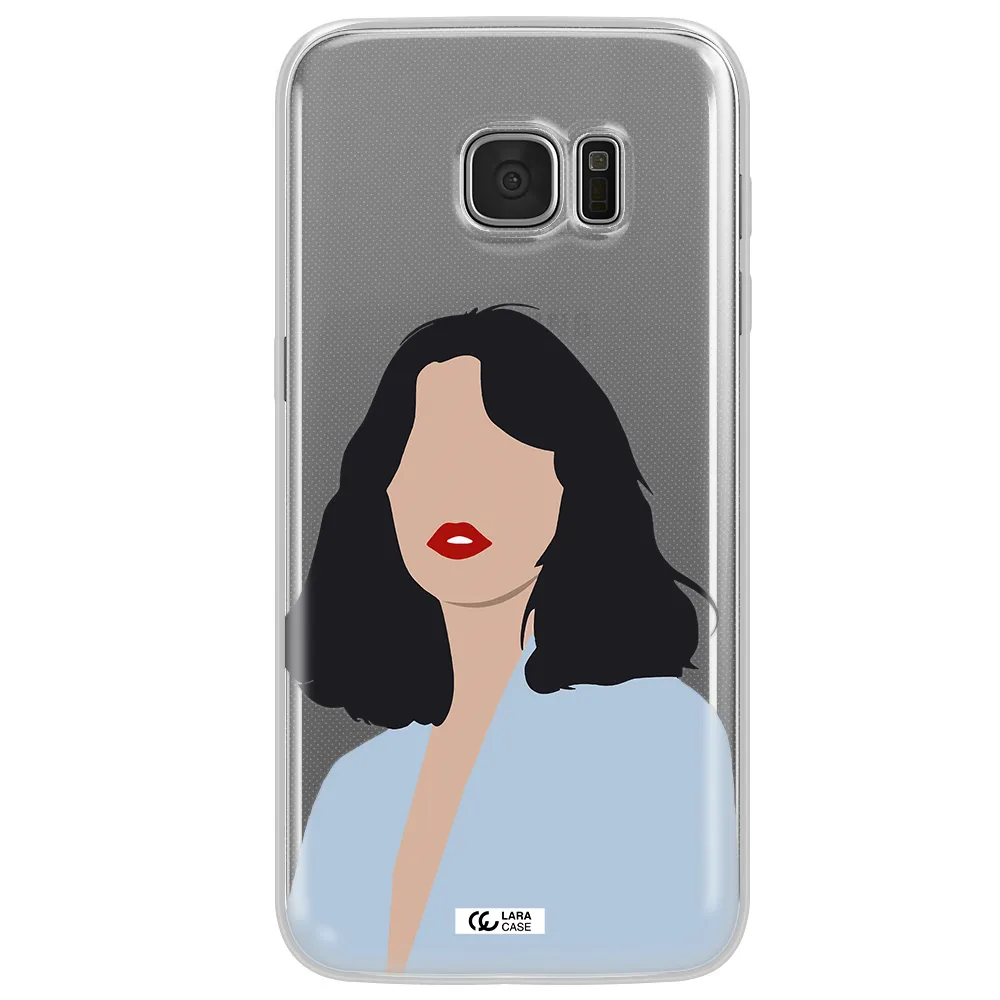 Minimalist Girl Portrait Samsung S7 Edge Clear TPU Case