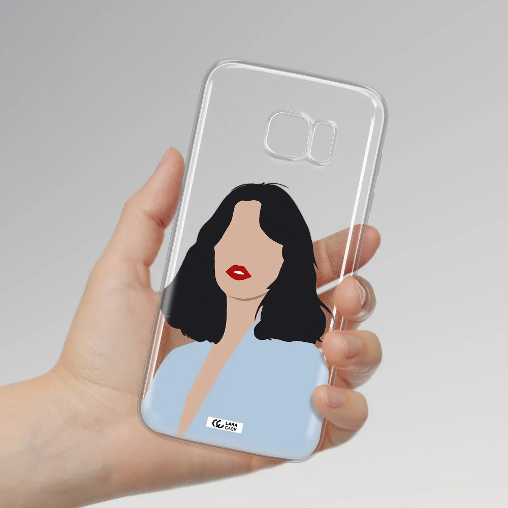 Minimalist Girl Portrait Samsung S7 Edge Clear TPU Case