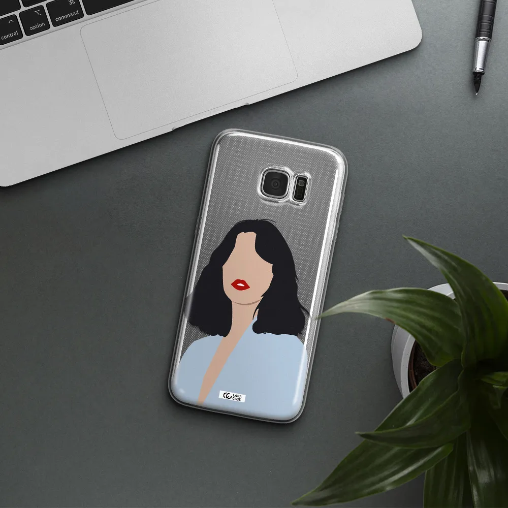 Minimalist Girl Portrait Samsung S7 Edge Clear TPU Case