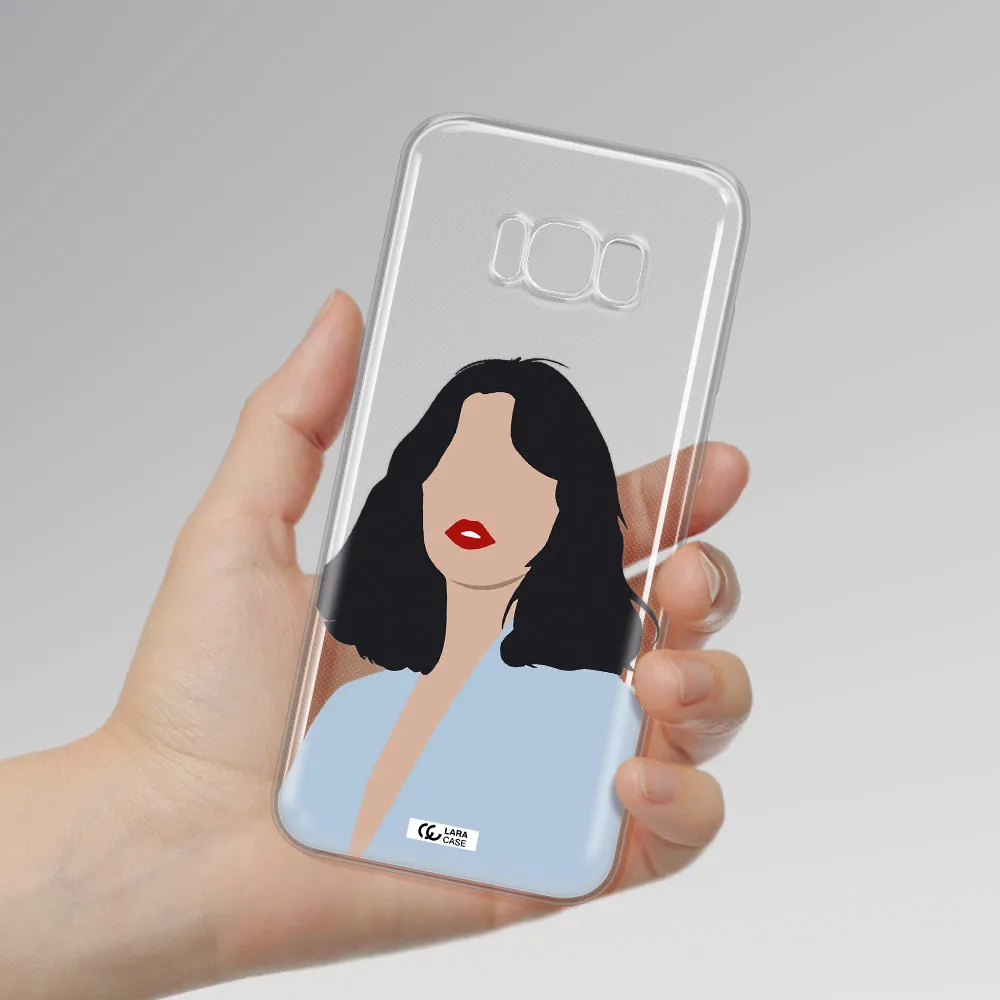 Minimalist Girl Portrait Samsung S8 Clear TPU Case