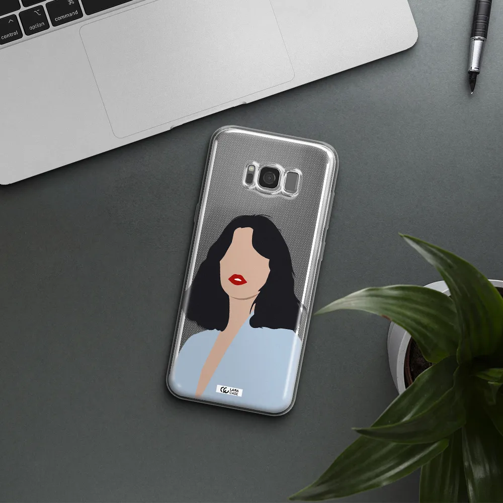 Minimalist Girl Portrait Samsung S8 Clear TPU Case