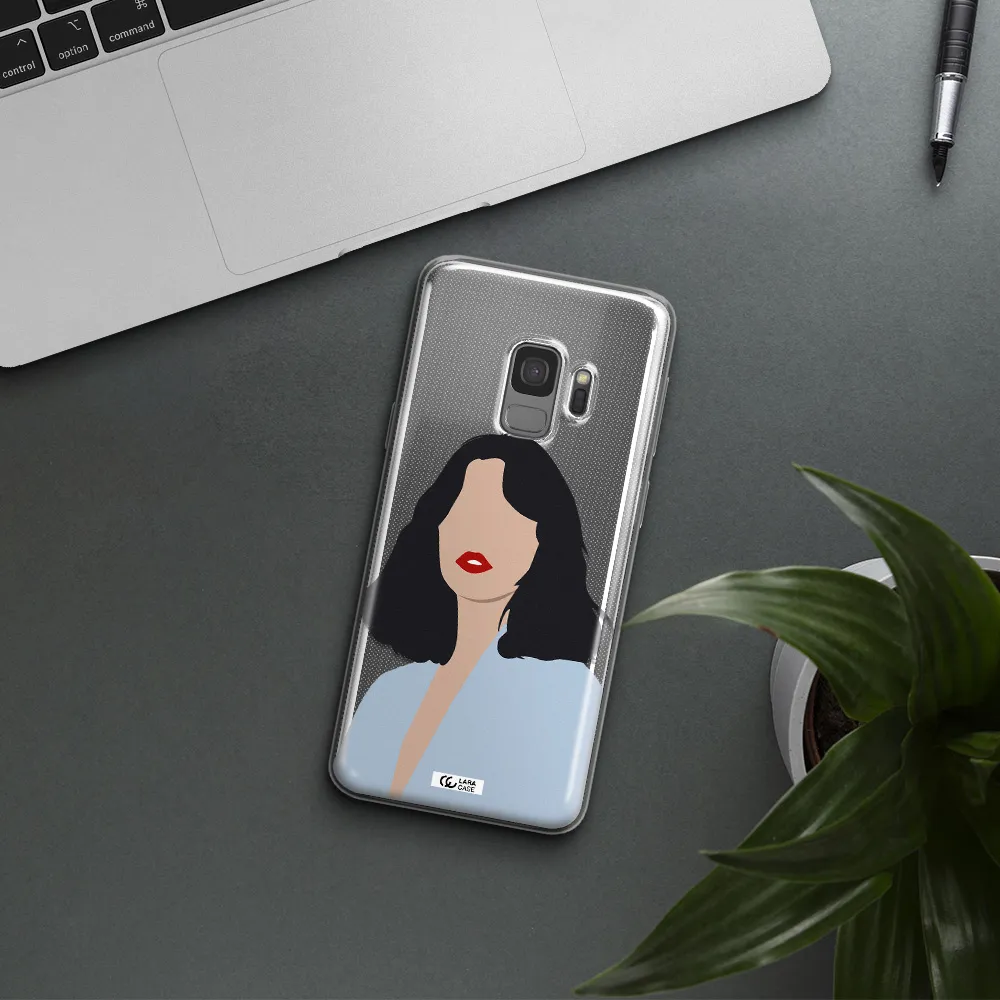 Minimalist Girl Portrait Samsung S9 Clear TPU Case
