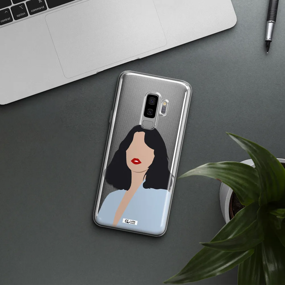 Minimalist Girl Portrait Samsung S9 Plus Clear TPU Case
