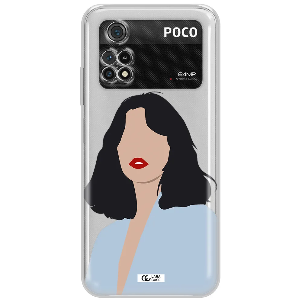 Minimalist Girl Portrait Xiaomi Poco M4 Pro 4G Clear Tpu Case