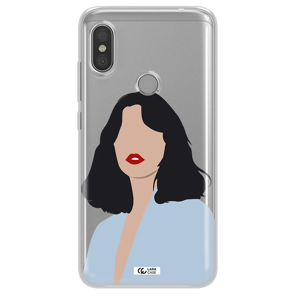 Minimalist Girl Portrait Xiaomi Redmi Note 6 Pro Clear TPU Case