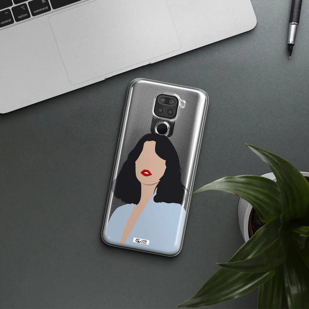 Minimalist Girl Portrait Xiaomi Redmi Note 9 Clear TPU Case