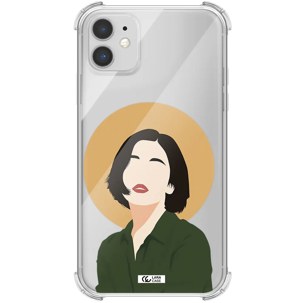 Portrait Of A Girl In A Green Dress Apple iPhone 11 Clear PC Case
