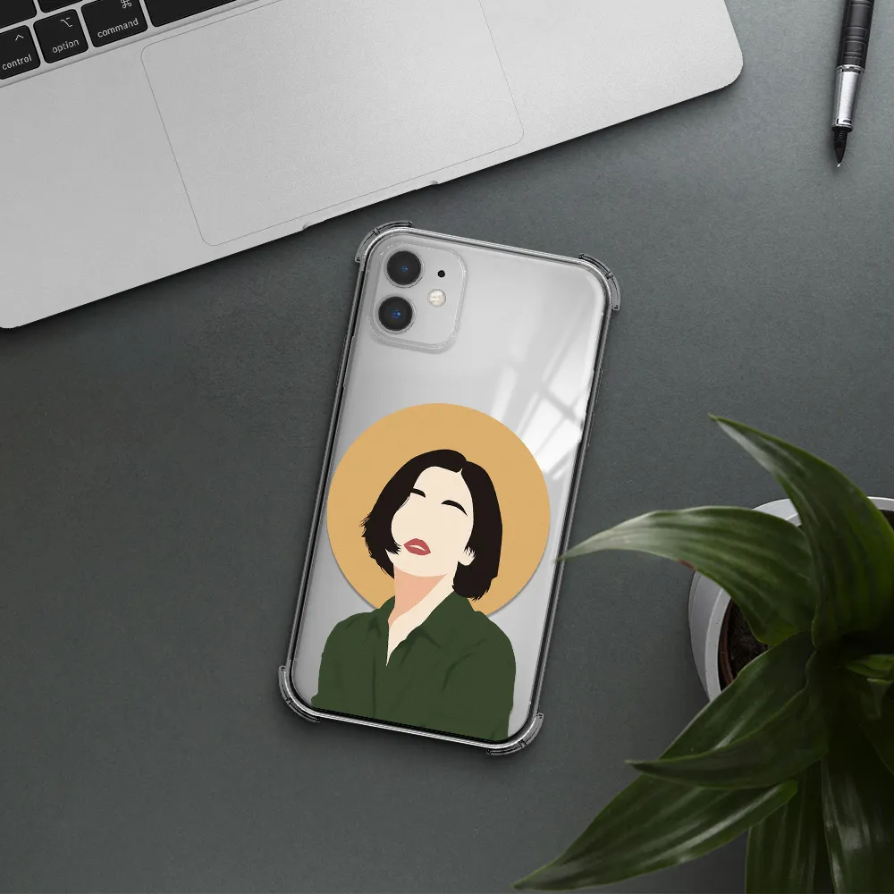 Portrait Of A Girl In A Green Dress Apple iPhone 11 Clear PC Case