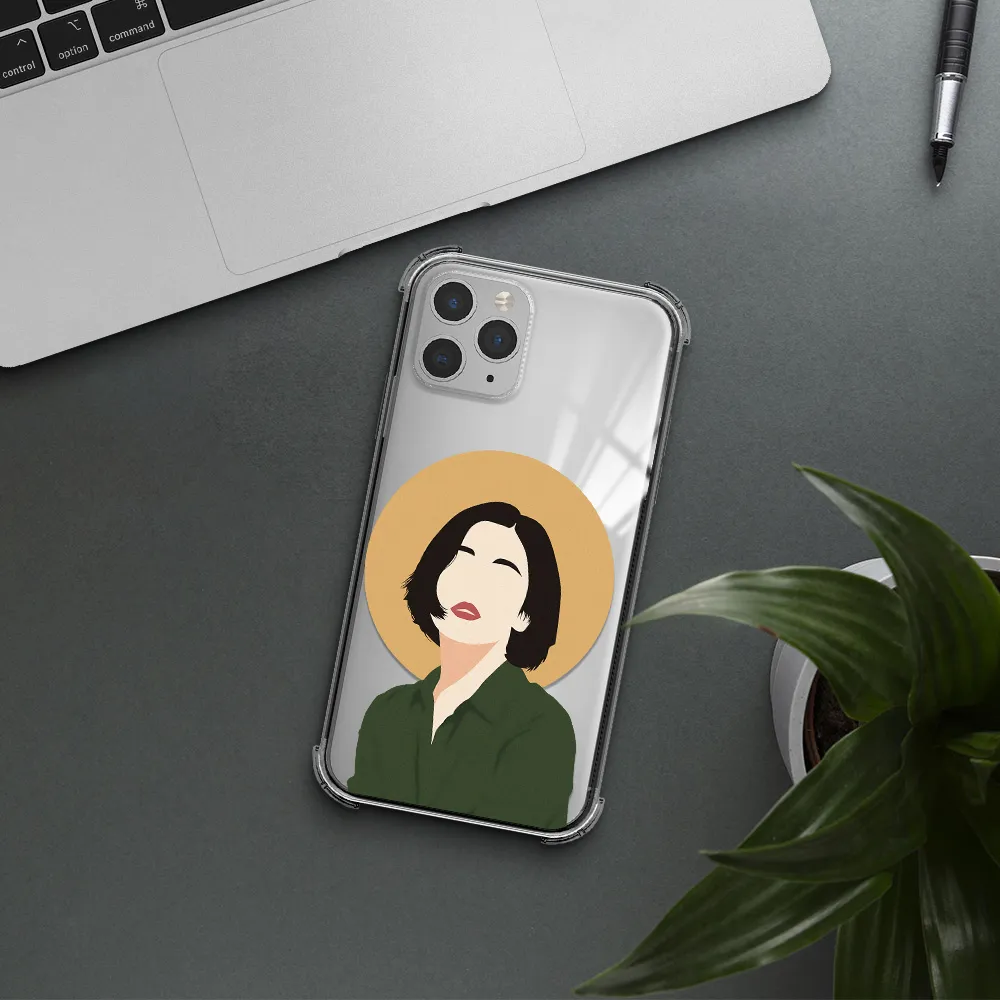 Portrait Of A Girl In A Green Dress Apple iPhone 11 pro Clear PC Case