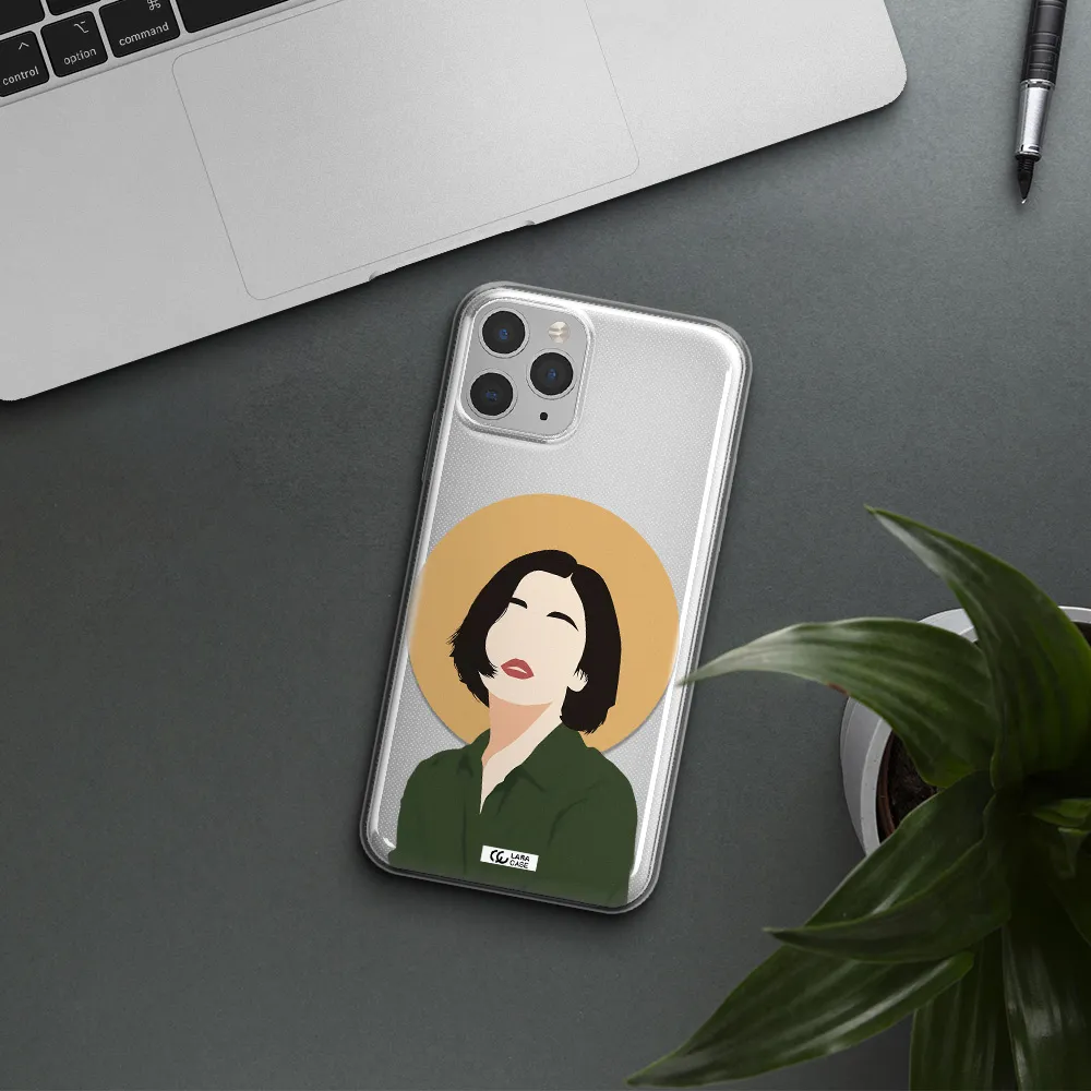 Portrait Of A Girl In A Green Dress Apple iPhone 11 pro Clear TPU Case