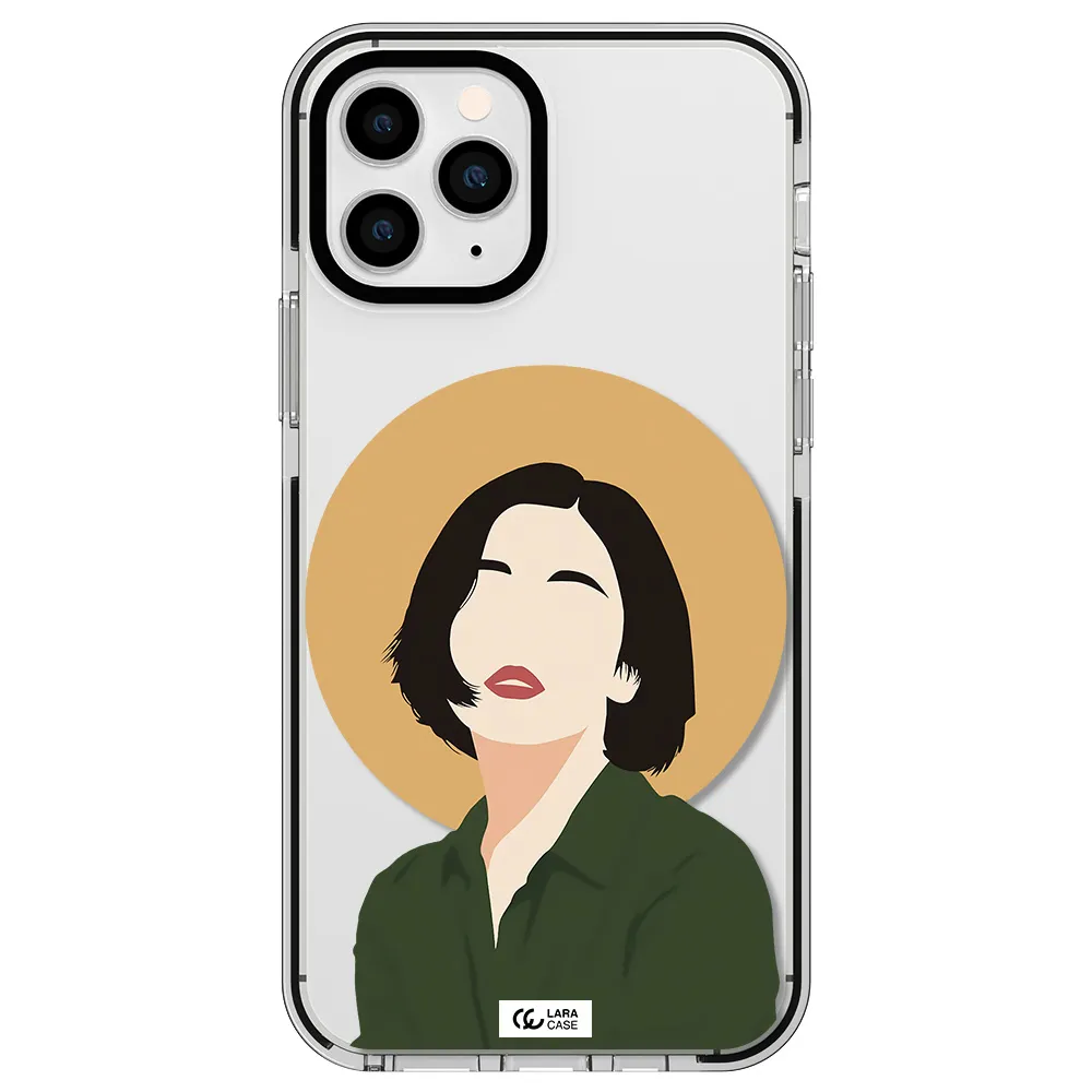 Portrait Of A Girl In A Green Dress Apple iPhone 11 pro impact black border Case