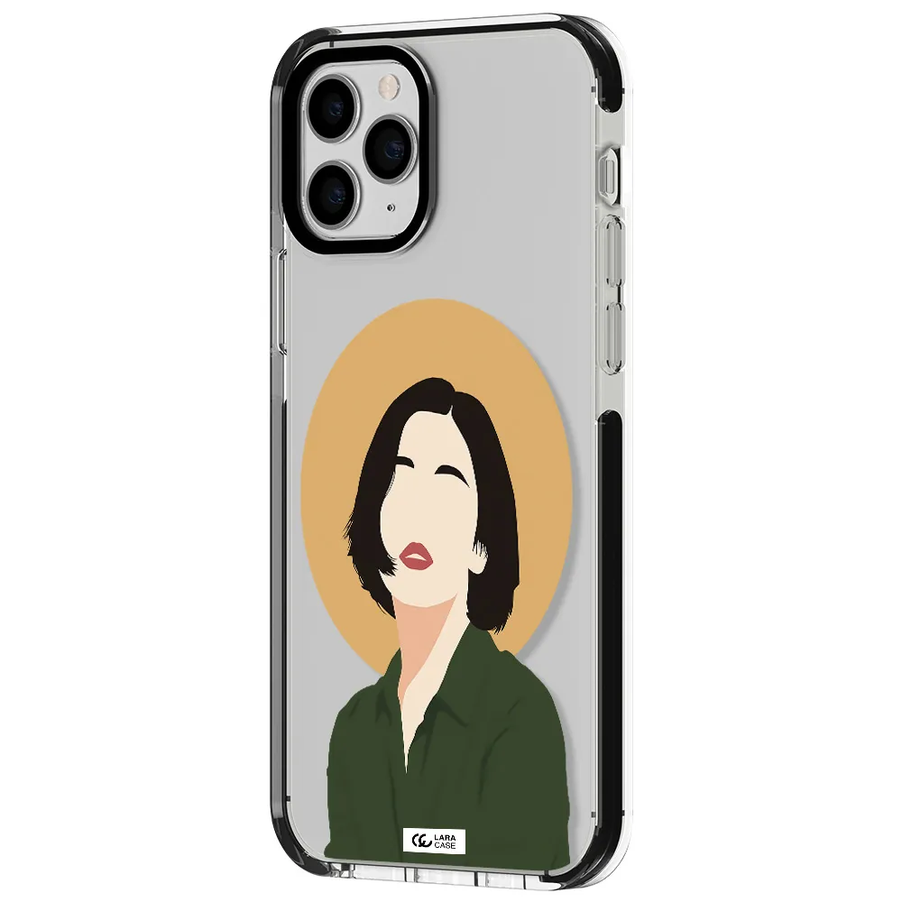 Portrait Of A Girl In A Green Dress Apple iPhone 11 pro impact black border Case