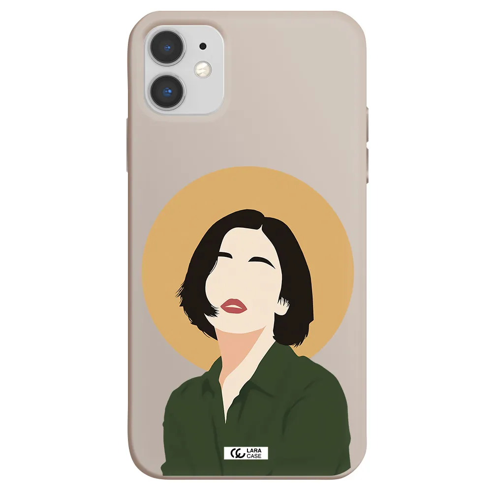 Portrait Of A Girl In A Green Dress Apple iPhone 11 Silicone Stone Case
