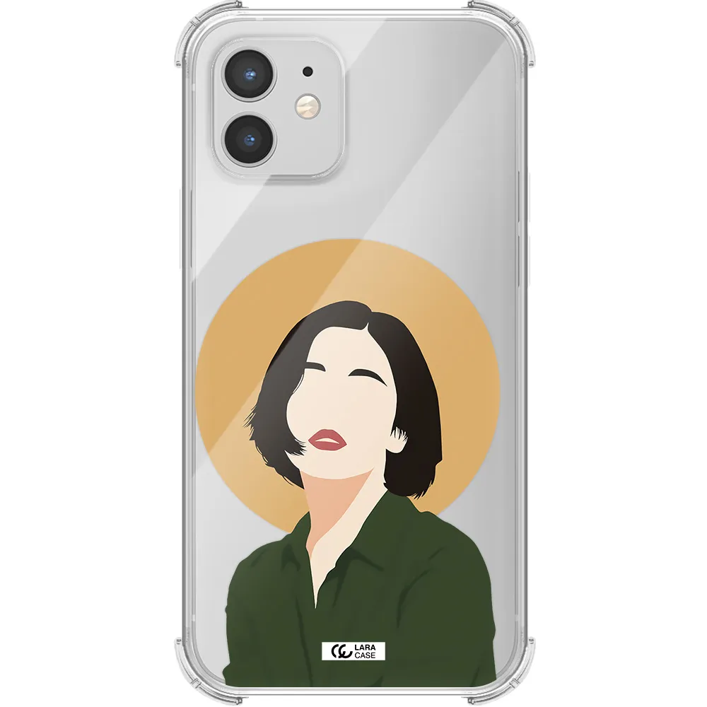 Portrait Of A Girl In A Green Dress Apple iPhone 12 Clear PC Case