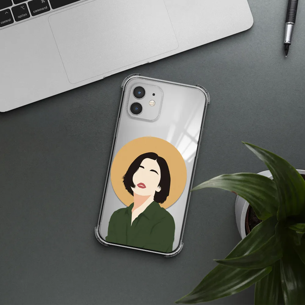 Portrait Of A Girl In A Green Dress Apple iPhone 12 mini Clear PC Case