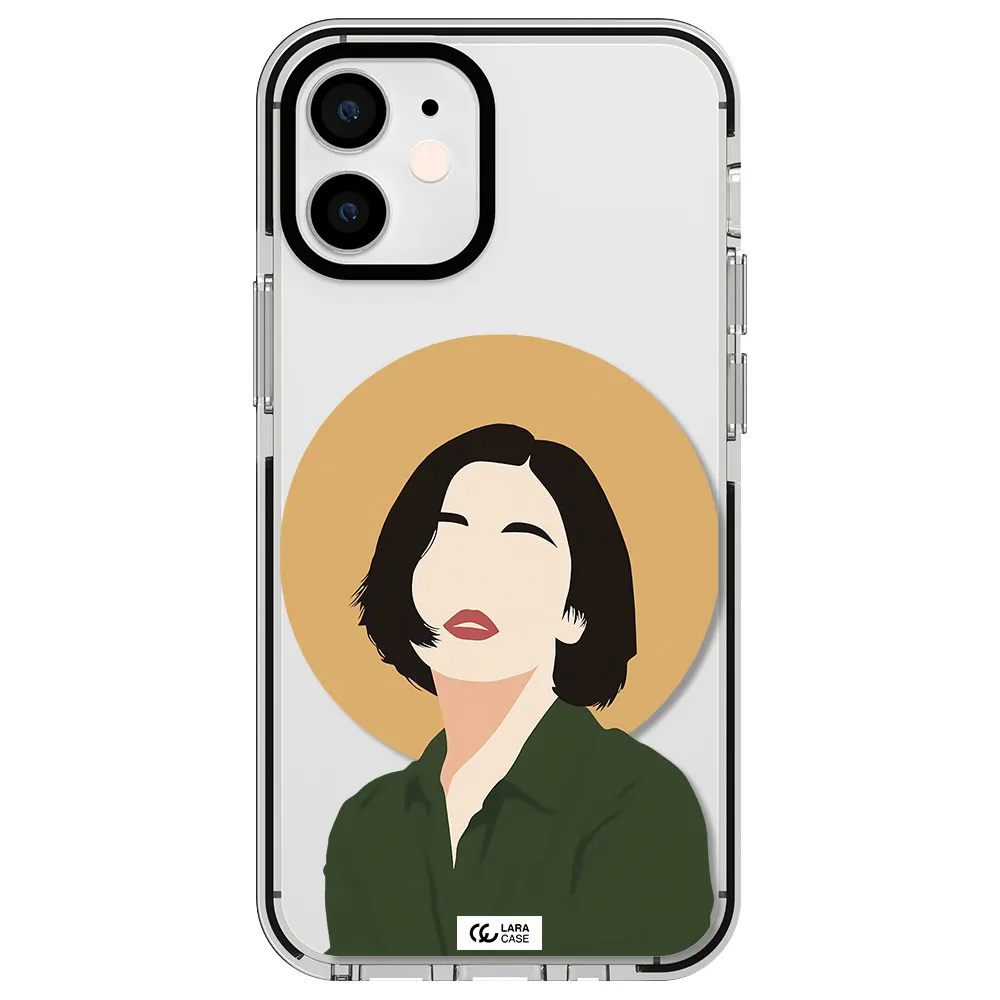 Portrait Of A Girl In A Green Dress Apple iPhone 12 mini impact black border Case