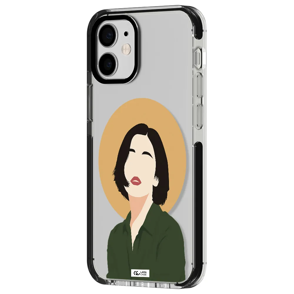Portrait Of A Girl In A Green Dress Apple iPhone 12 mini impact black border Case