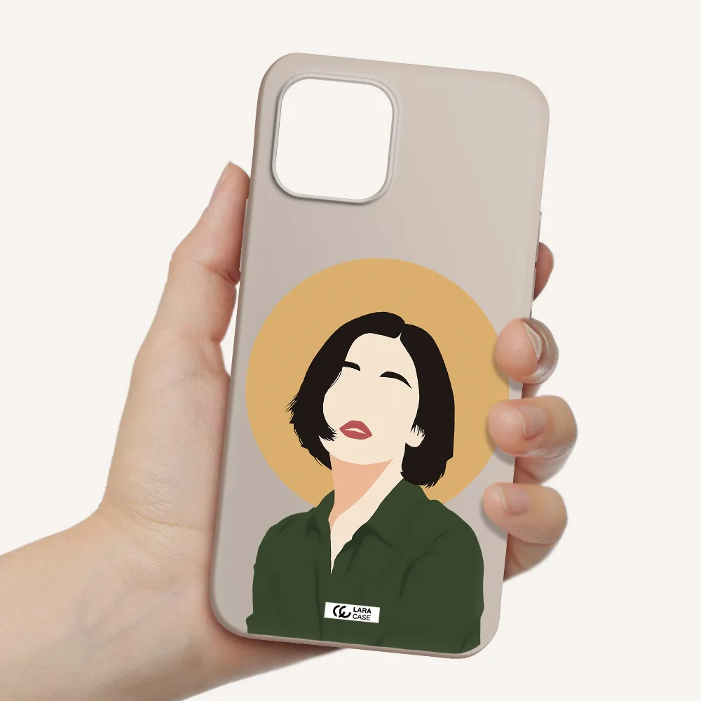 Portrait Of A Girl In A Green Dress Apple iPhone 12 mini Silicone Stone Case