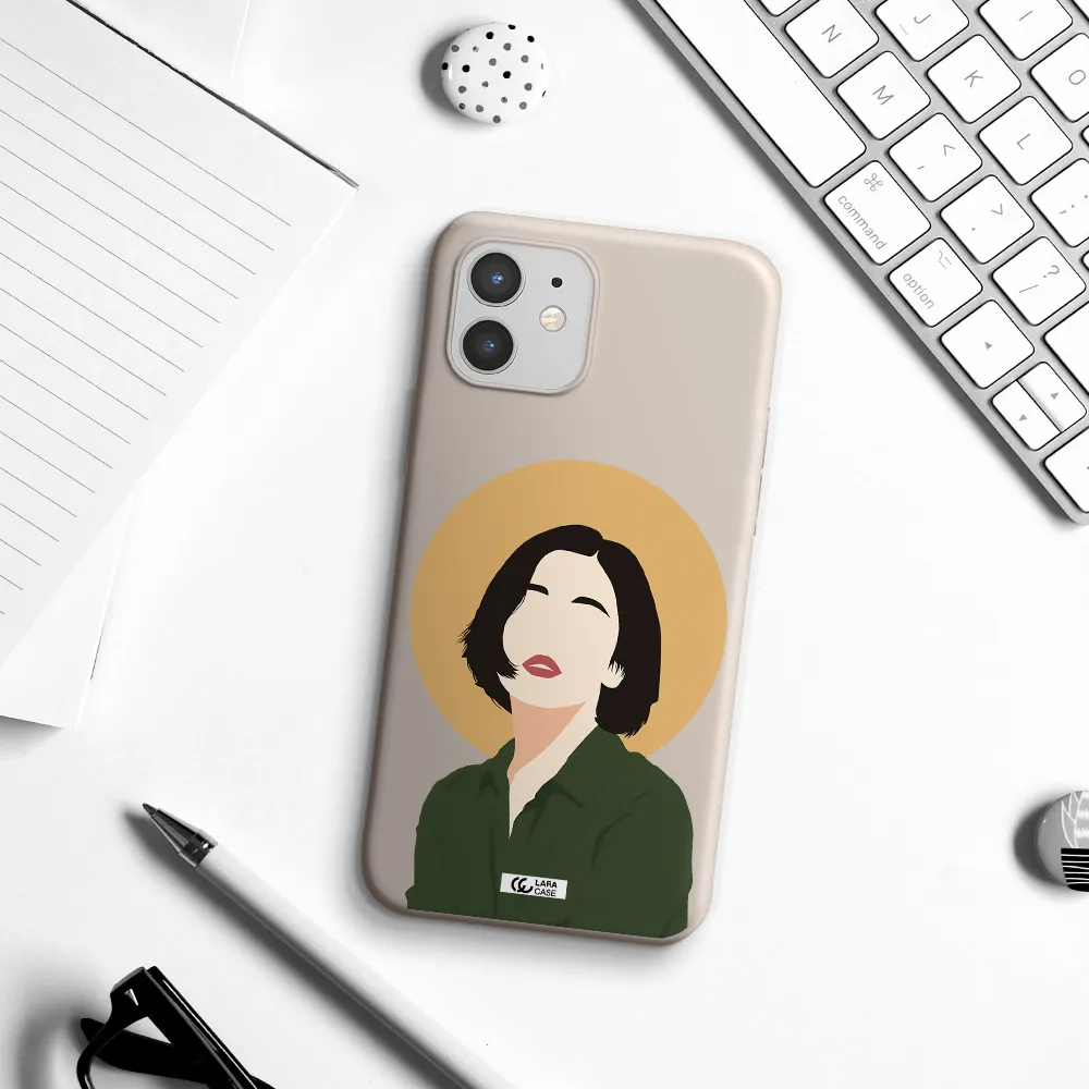 Portrait Of A Girl In A Green Dress Apple iPhone 12 mini Silicone Stone Case