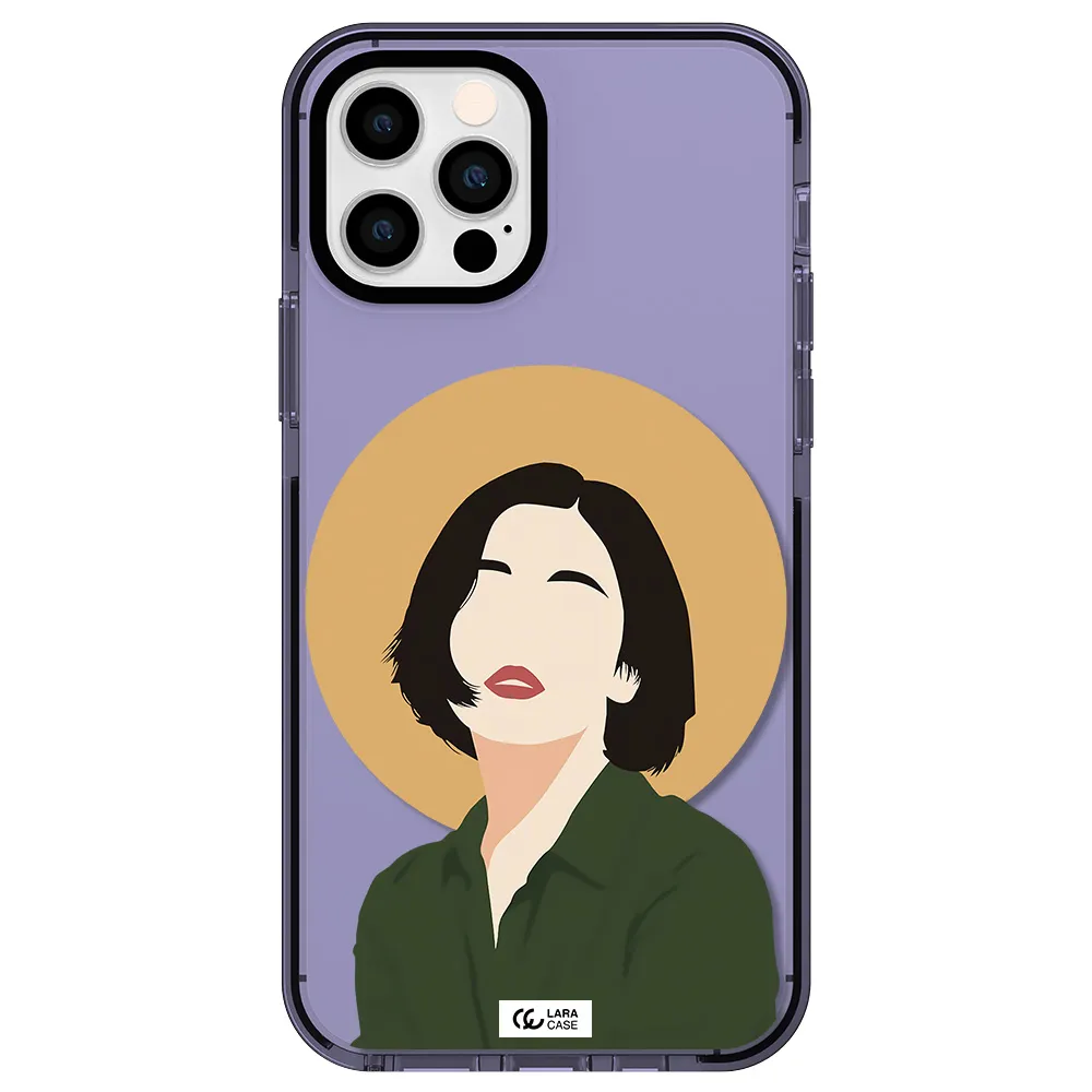 Portrait Of A Girl In A Green Dress Apple iPhone 12 pro impact Lilac Case