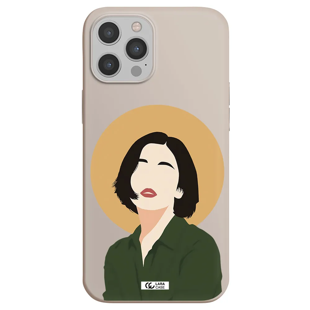 Portrait Of A Girl In A Green Dress Apple iPhone 12 pro max Silicone Stone Case