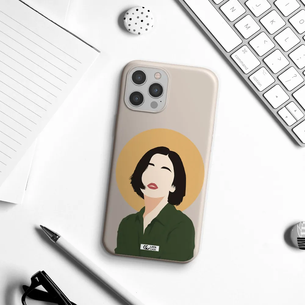 Portrait Of A Girl In A Green Dress Apple iPhone 12 pro max Silicone Stone Case