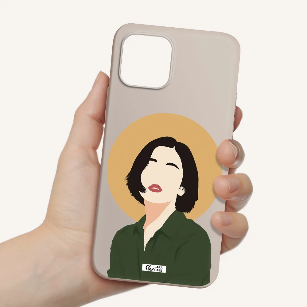Portrait Of A Girl In A Green Dress Apple iPhone 12 Silicone Stone Case