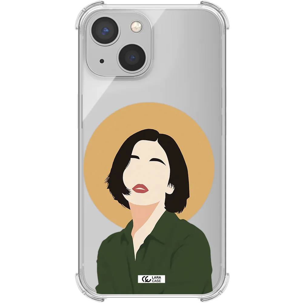 Portrait Of A Girl In A Green Dress Apple iPhone 13 Clear PC Case
