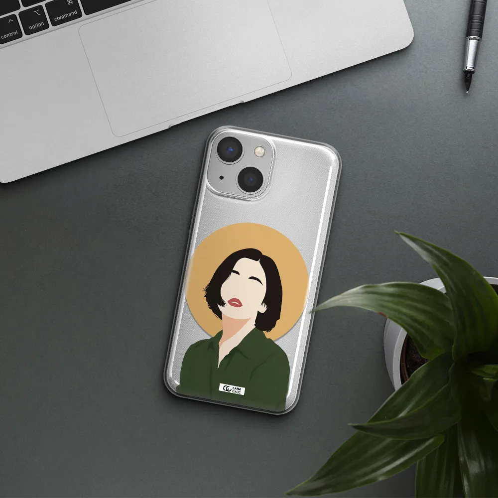 Portrait Of A Girl In A Green Dress Apple iPhone 13 Clear TPU Case