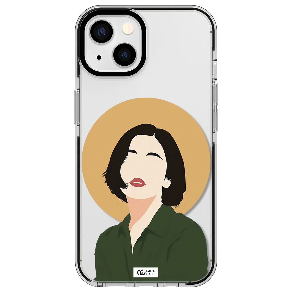 Portrait Of A Girl In A Green Dress Apple iPhone 13 impact black border Case