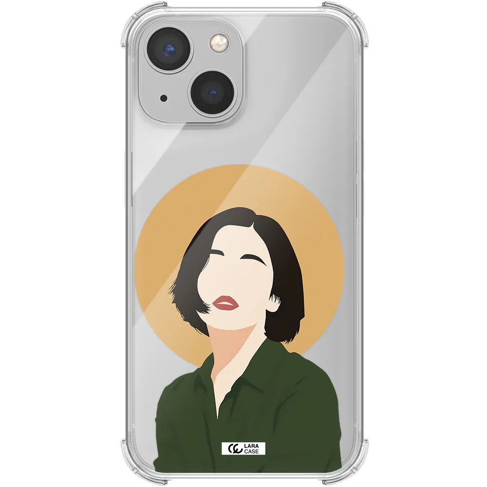 Portrait Of A Girl In A Green Dress Apple iPhone 13 mini Clear PC Case