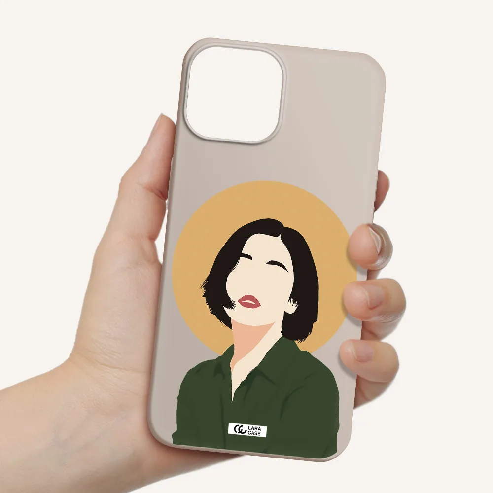 Portrait Of A Girl In A Green Dress Apple iPhone 13 mini Silicone Stone Case