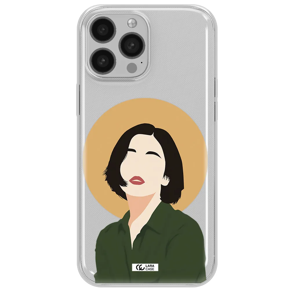 Portrait Of A Girl In A Green Dress Apple iPhone 13 Pro Clear TPU Case