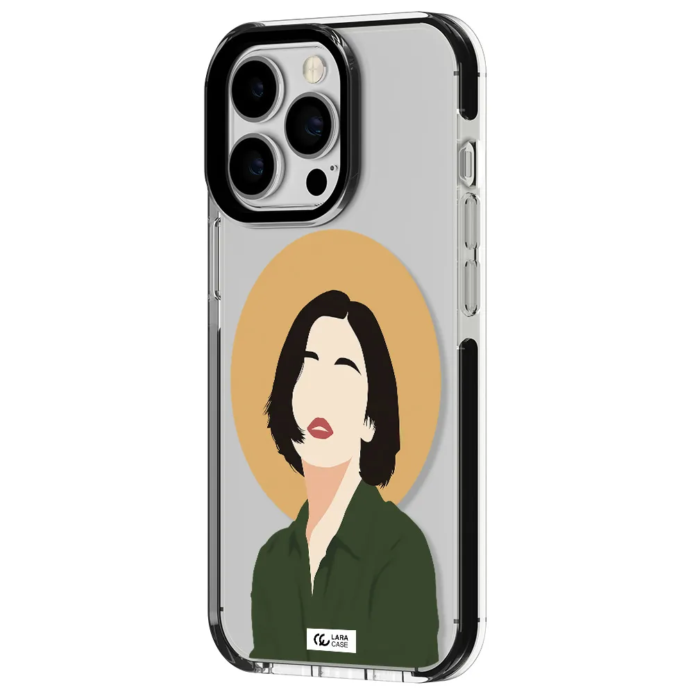 Portrait Of A Girl In A Green Dress Apple iPhone 13 Pro impact black border Case