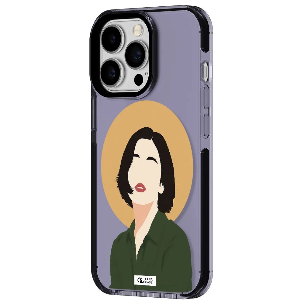 Portrait Of A Girl In A Green Dress Apple iPhone 13 Pro impact Lilac Case