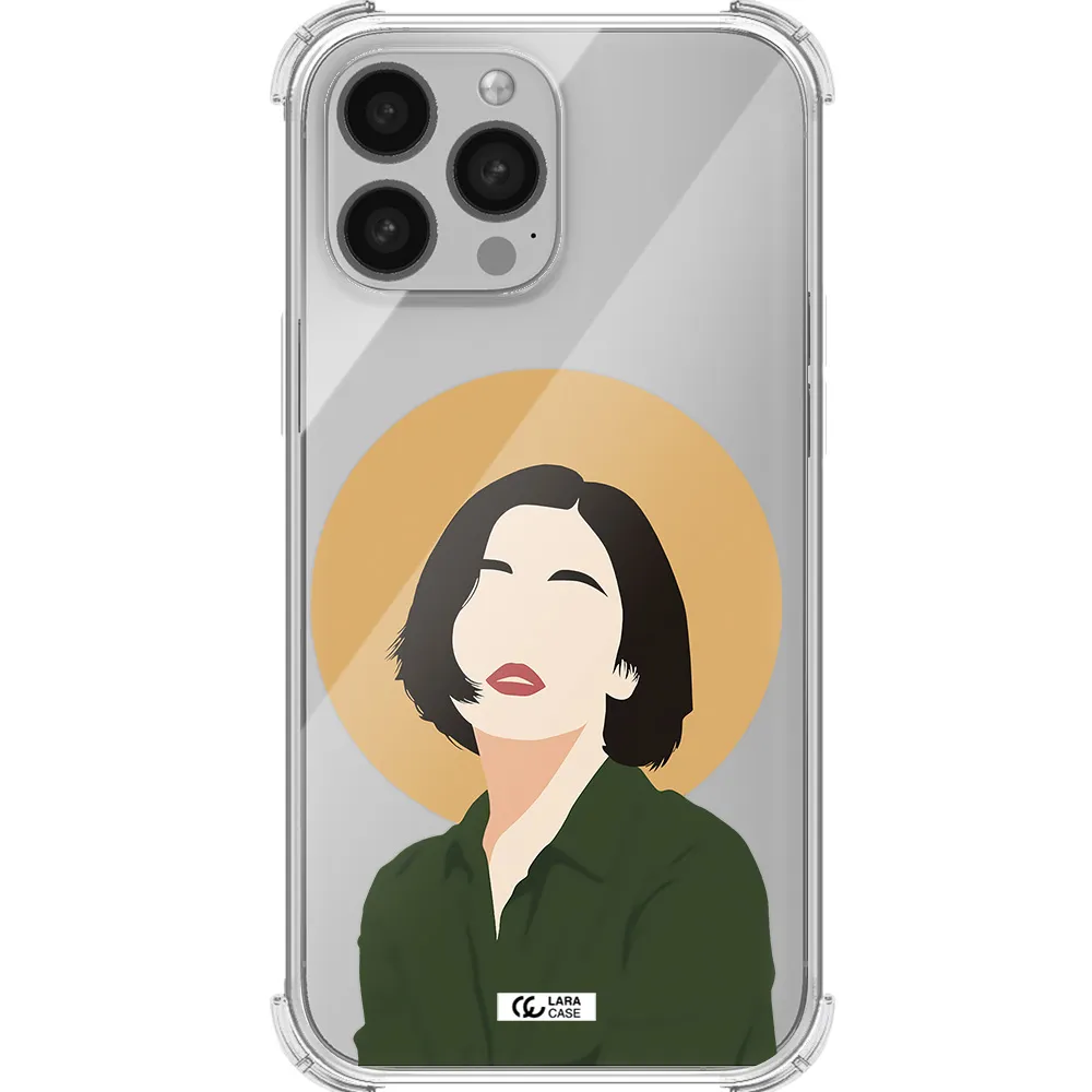 Portrait Of A Girl In A Green Dress Apple iPhone 13 Pro Max Clear PC Case