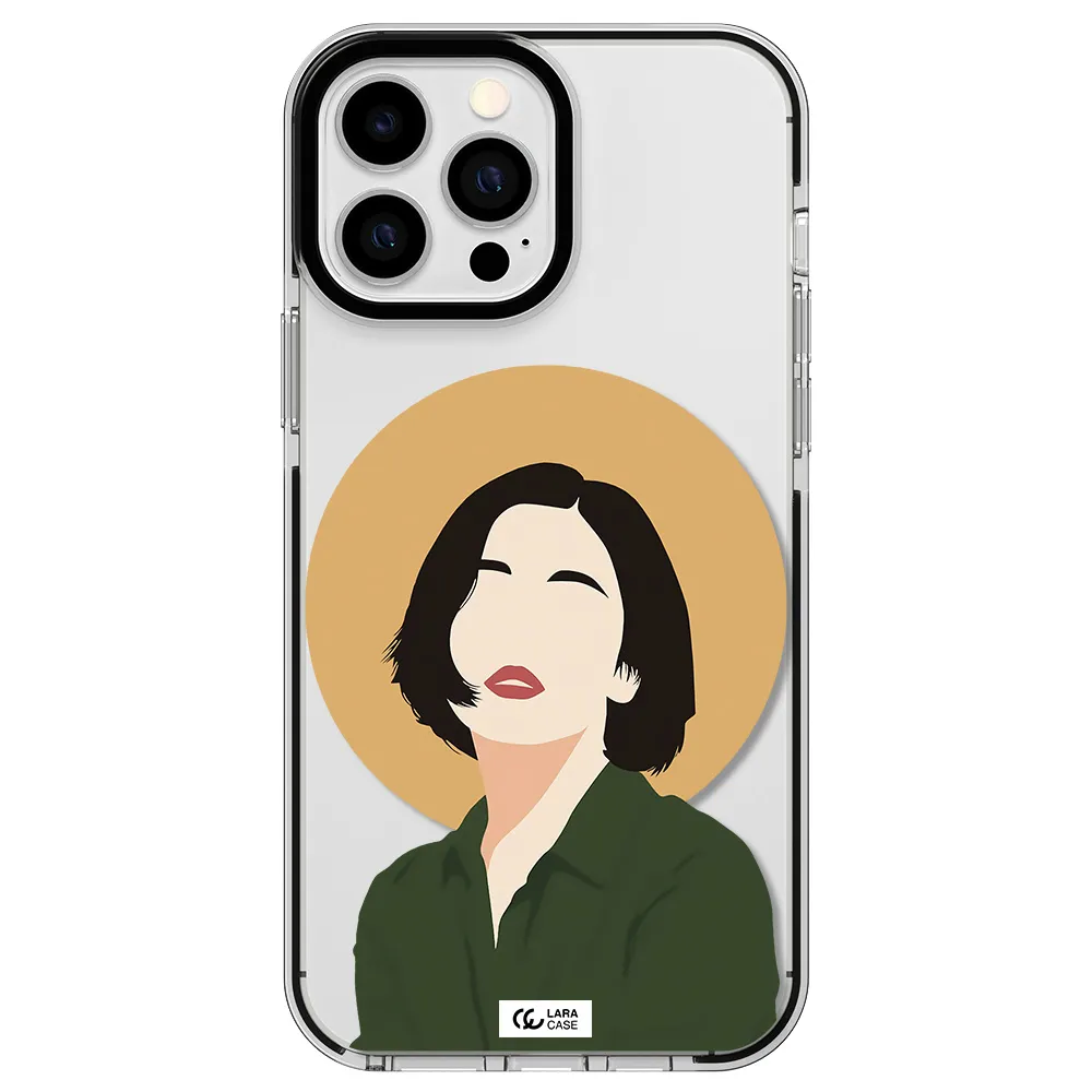 Portrait Of A Girl In A Green Dress Apple iPhone 13 Pro Max impact black border Case
