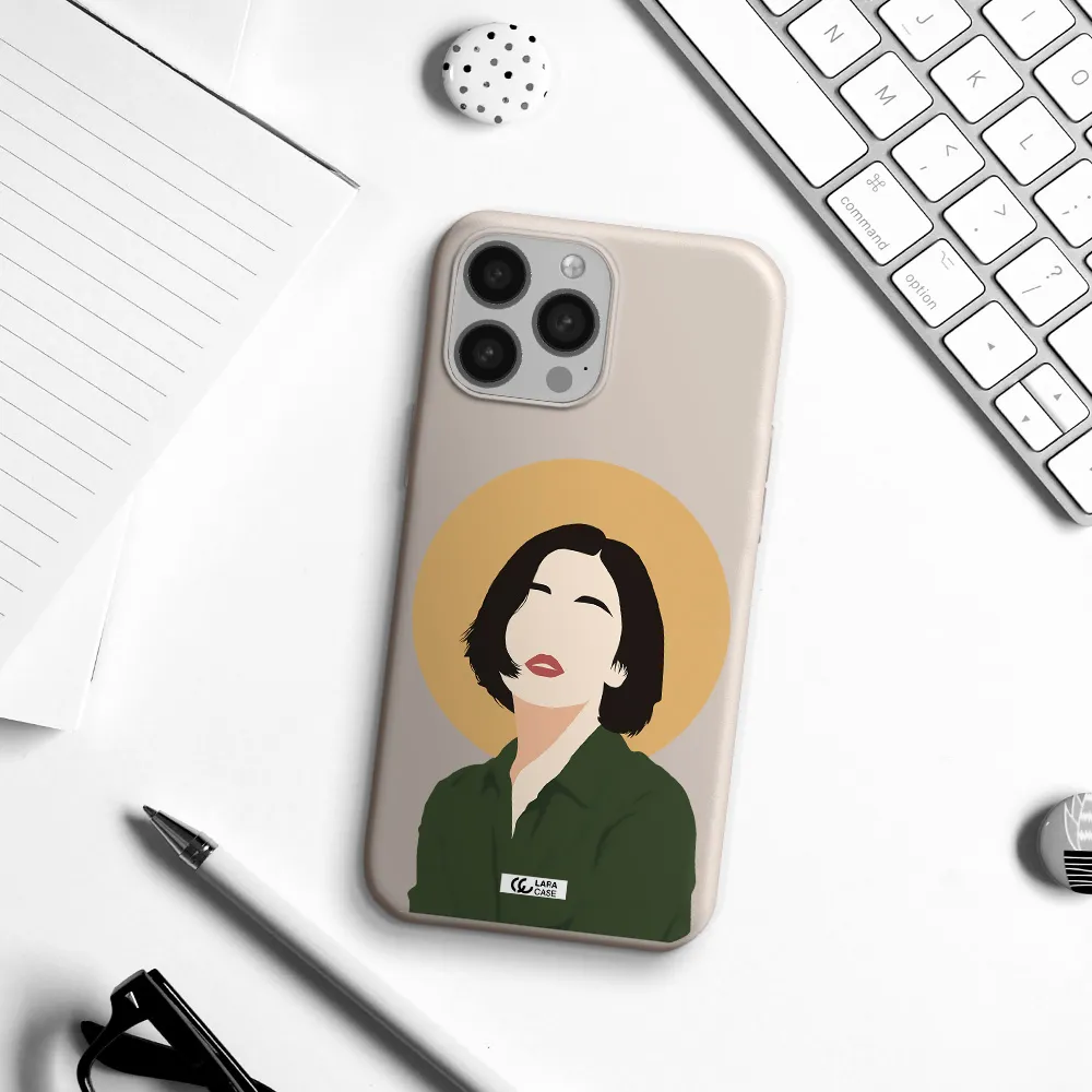 Portrait Of A Girl In A Green Dress Apple iPhone 13 Pro Max Silicone Stone Case