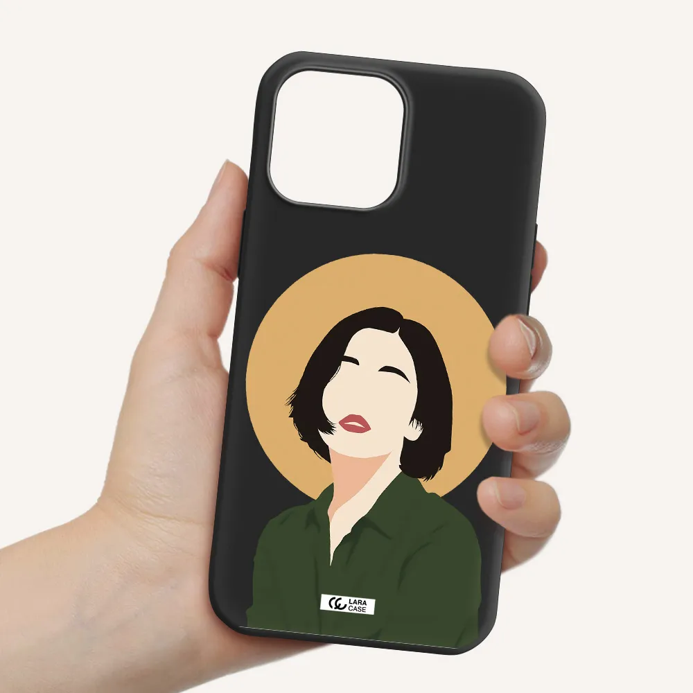 Portrait Of A Girl In A Green Dress Apple iPhone 13 Pro Silicone black Case