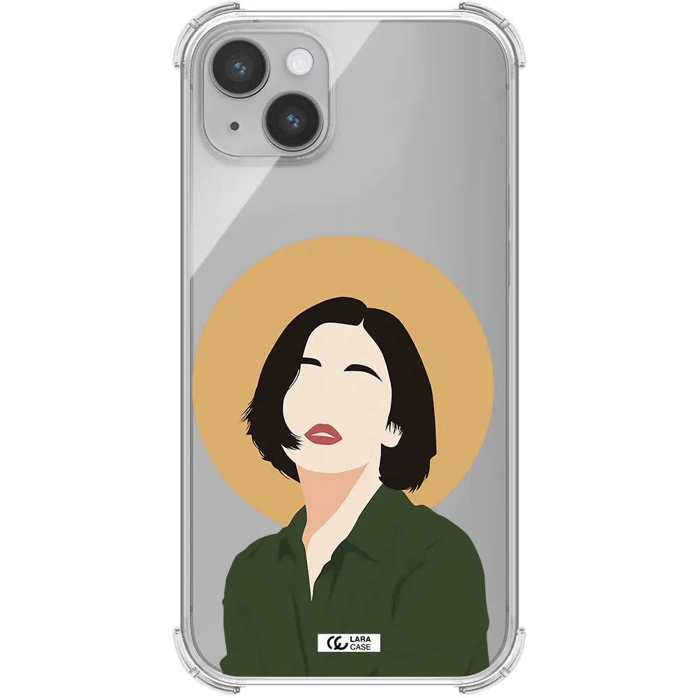 Portrait Of A Girl In A Green Dress Apple iPhone 14 Clear PC Case