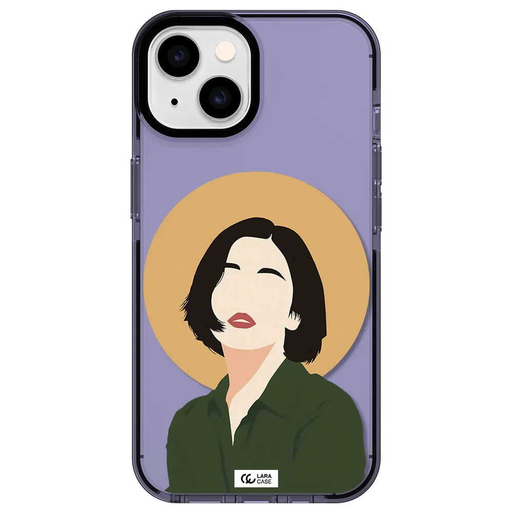 Portrait Of A Girl In A Green Dress Apple iPhone 14 impact Lilac Case