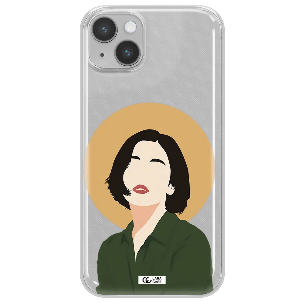 Portrait Of A Girl In A Green Dress Apple iPhone 14 plus Clear TPU Case