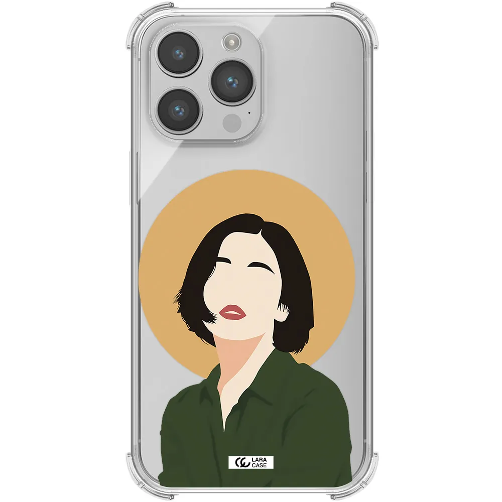 Portrait Of A Girl In A Green Dress Apple iPhone 14 pro Clear PC Case