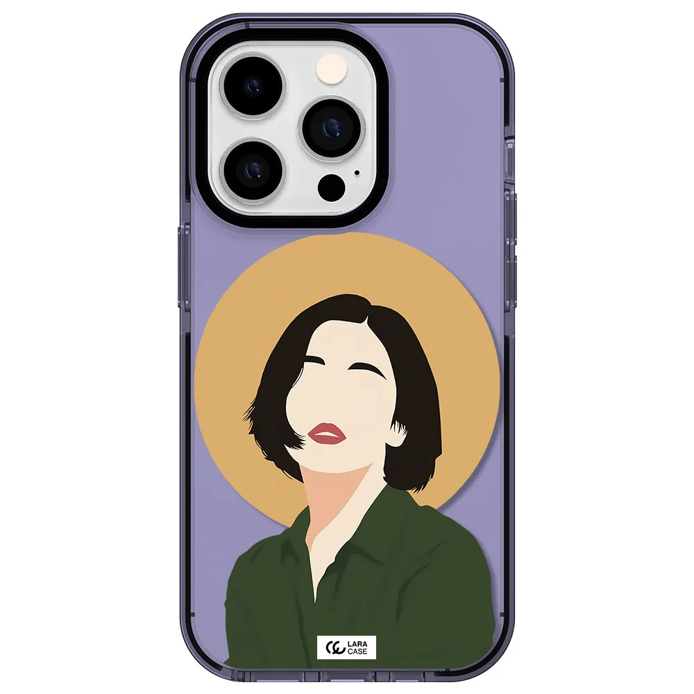 Portrait Of A Girl In A Green Dress Apple iPhone 14 pro impact Lilac Case