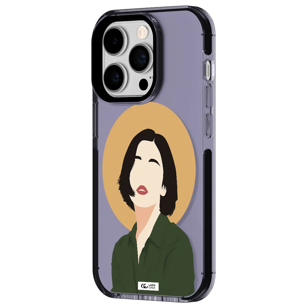Portrait Of A Girl In A Green Dress Apple iPhone 14 pro impact Lilac Case